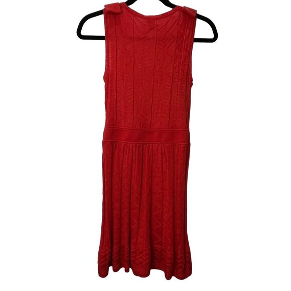 M by Missoni Red Zig Zag Bow Shoulder Knit Dress Fully Lined Size Small - Picture 11 of 13